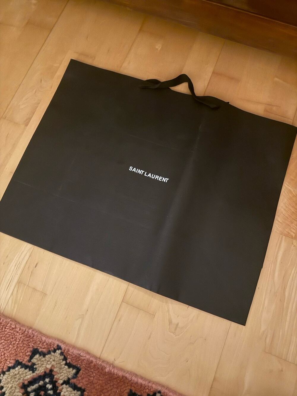 Saint Laurent Black Paper Reusable Shopping Bag 19.5 X 15.5”